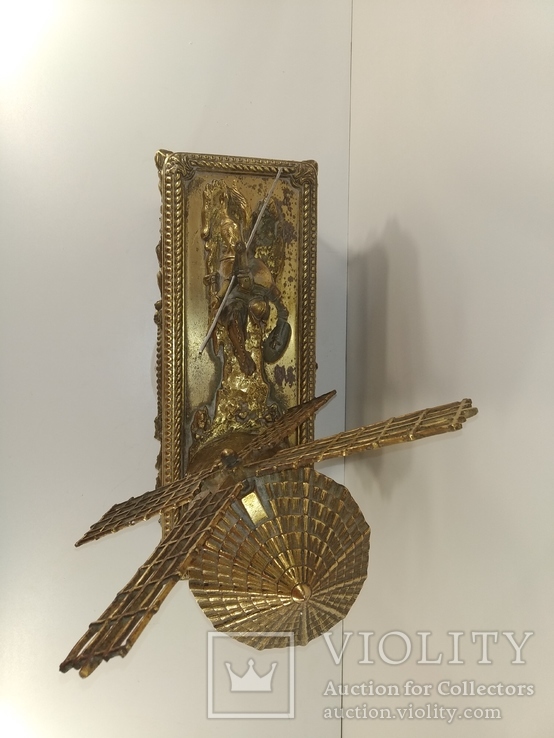 Часы бронза "Всадник и мельница" арт. 0367, фото №11