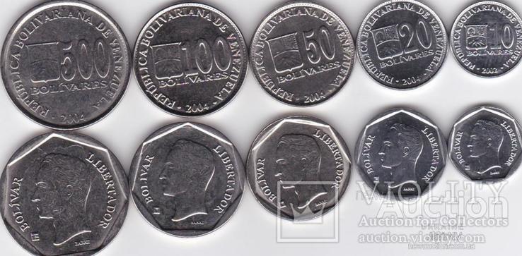 Venezuela Венесуэла - 10 20 50 100 500 Bolivares 2002 - 2004 набор 5 монет