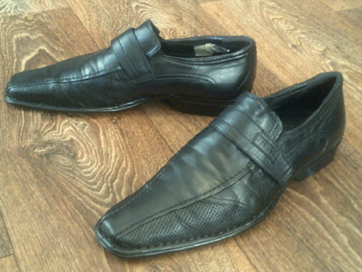 Bugatti - фирменные черные кожаные туфли разм.42, photo number 4