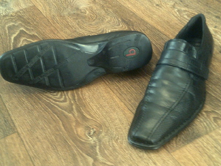 Bugatti - фирменные черные кожаные туфли разм.42, photo number 6