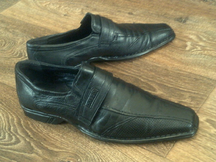 Bugatti - фирменные черные кожаные туфли разм.42, photo number 8