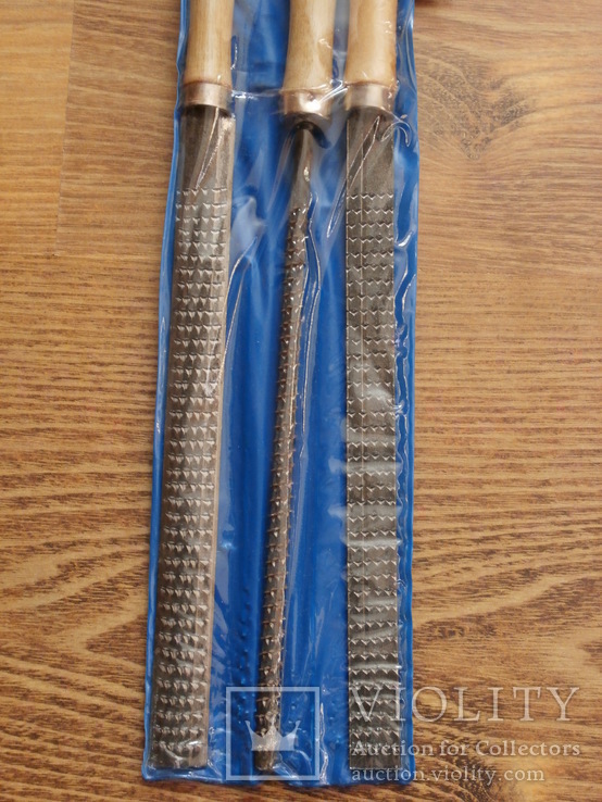 Набор Напильник Рашпиль с деревяной ручкой 200 мм 3шт, фото №3