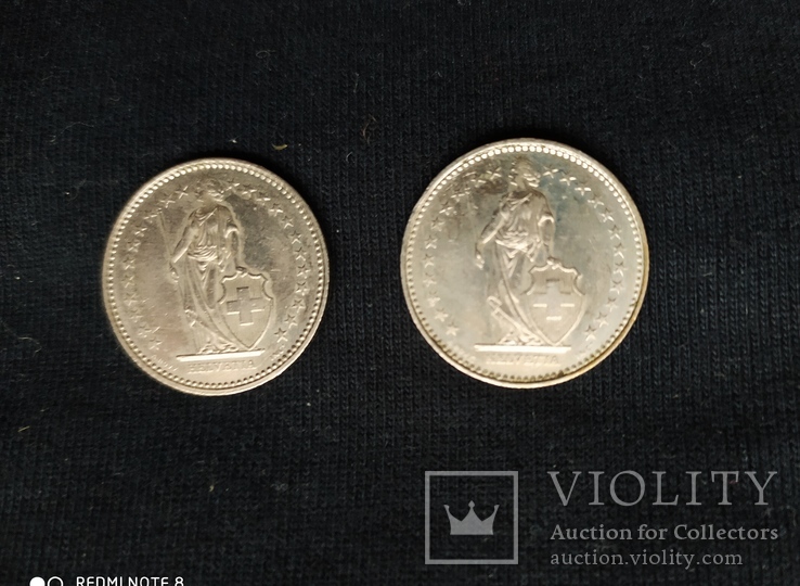 Монеты Швейцари, 1+1+1 франк 1986,1986,1968 гг., фото №4