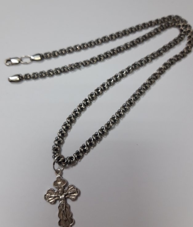 Серебрянная цепочка с крестом, фото №3