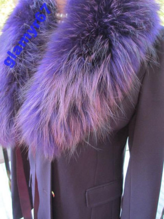 Пальто Italy Anna BIAGINI p.S. воротник Лиса фиолетового цвета воротник., фото №2