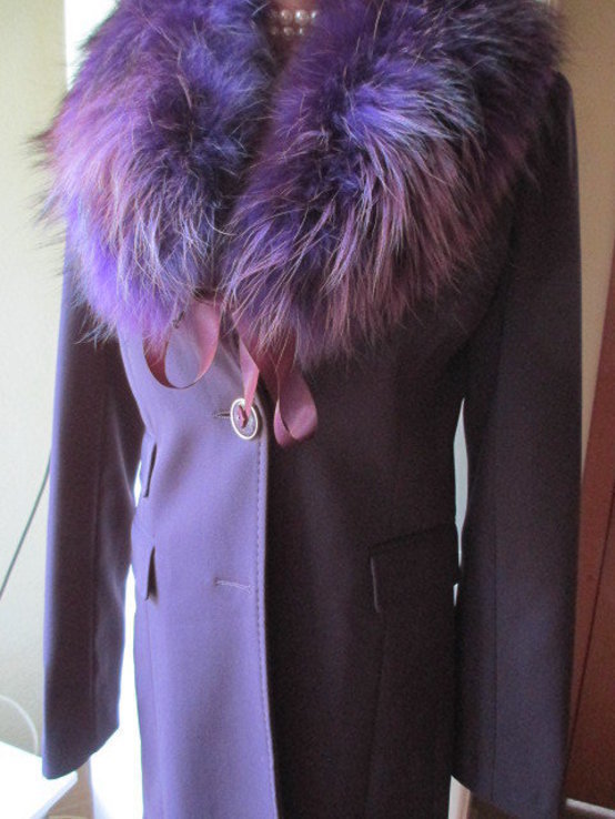 Пальто Italy Anna BIAGINI p.S. воротник Лиса фиолетового цвета воротник., фото №4