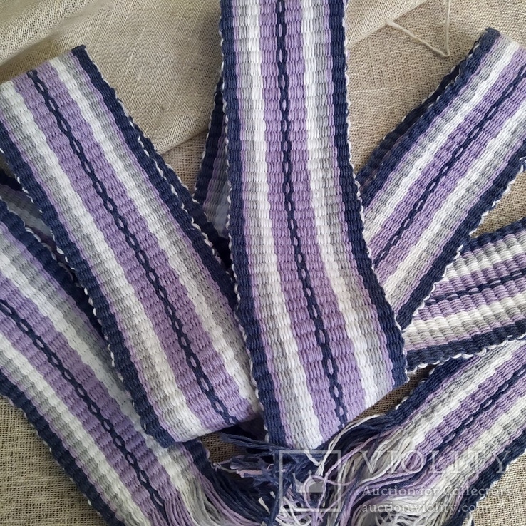 Пасок фіолетовий, лавандова крайка, лавандовий пояс в стилі «Прованс», етнопояс