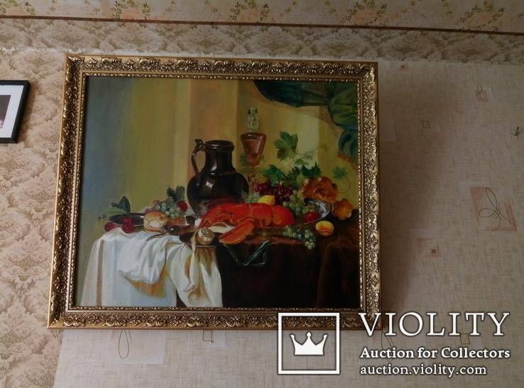 Копия картины  "Натюрморт с омаром" А ван Бейерен, фото №10
