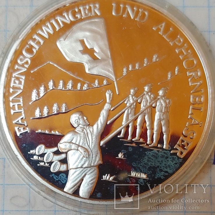 Срібна монета Швейцарські народні звичаї., фото №2
