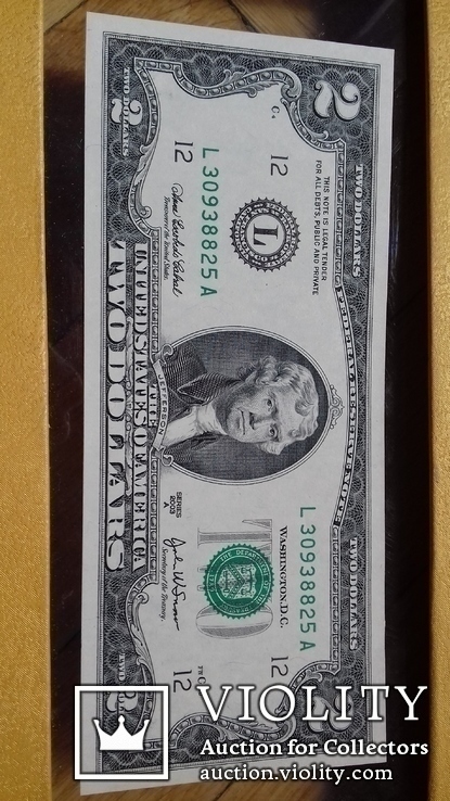 2 доллара 2003 серия L Пресс из пачки, фото №8