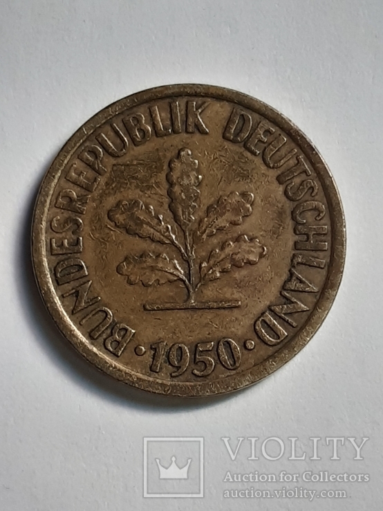 10 пфеннигов 1950 года.