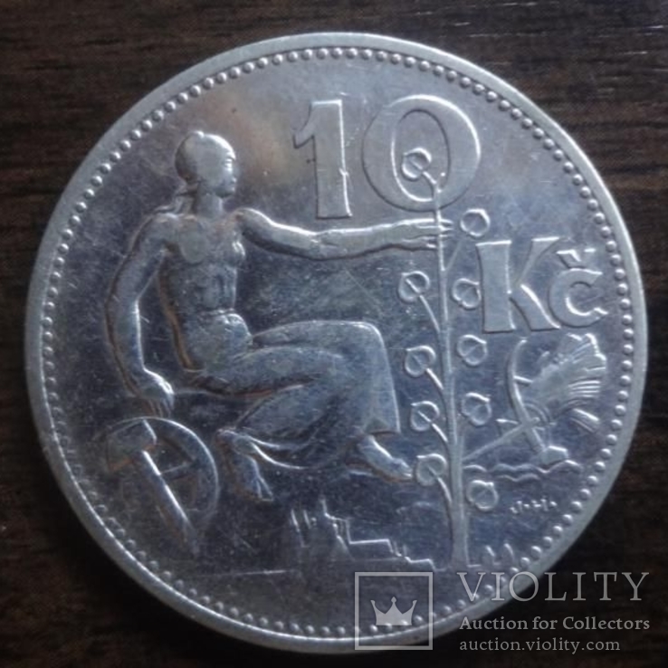 10 крон 1932 чехословакия сидящая женщина аллегория республики серебро лот 4 20, фото №2