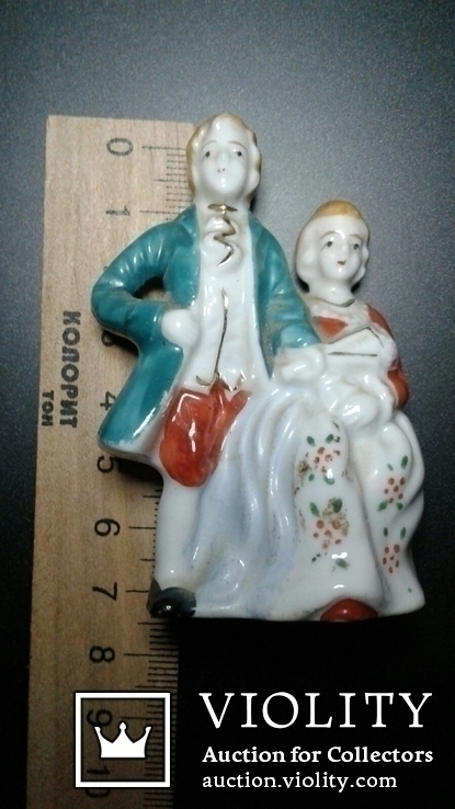Фарфоровая статуэтка Дама и Господин миниатюрная. Япония., фото №5