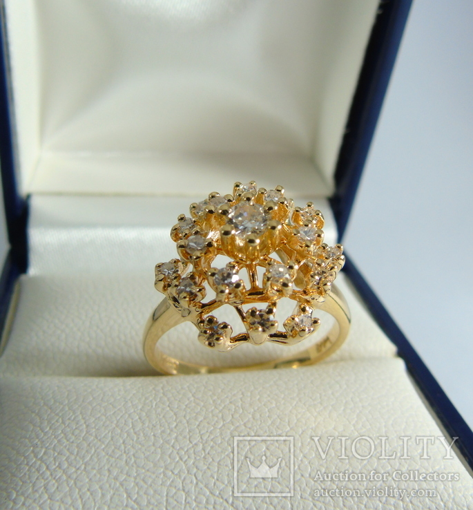 Золотое кольцо с бриллиантами, фото №5