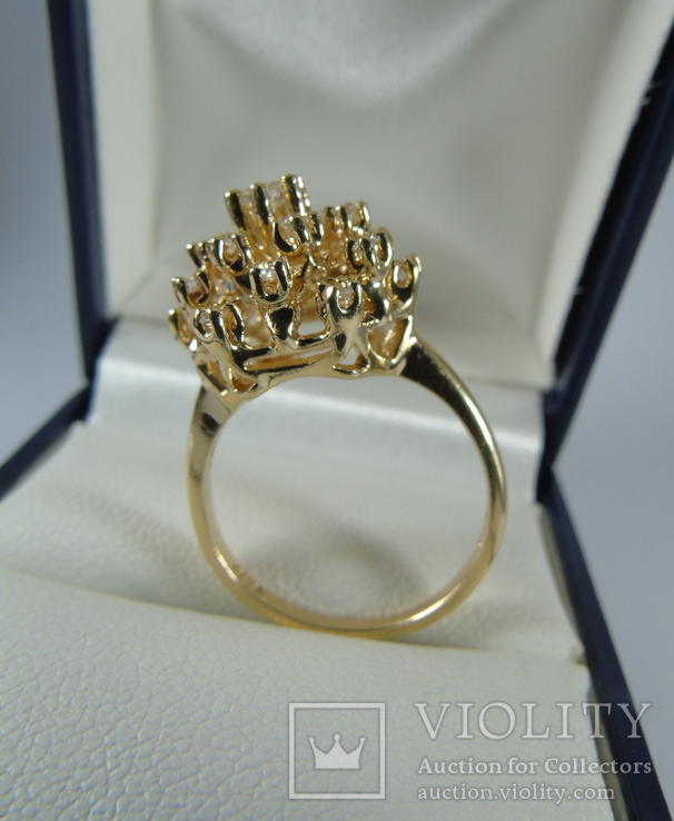 Золотое кольцо с бриллиантами, фото №7