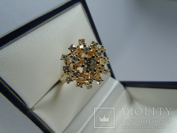 Золотое кольцо с бриллиантами, фото №12