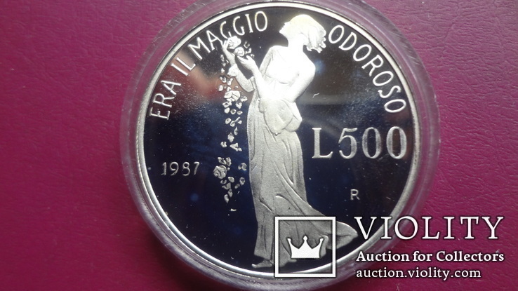 500  лир 1987  Италия  Эра Магии PROOF  серебро  (S.1.1)~, фото №3