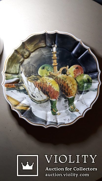 Фарфоровая настенная тарелка BASSANO  ручная роспись., фото №2