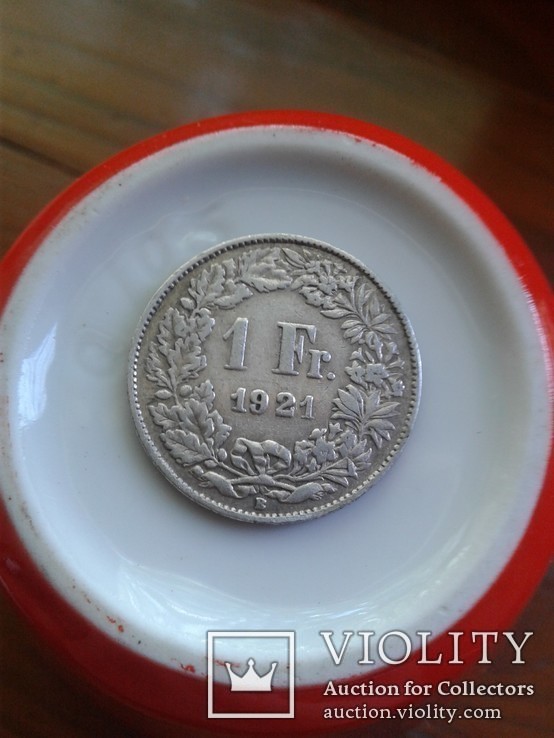 1 франк 1921 серебро, фото №3