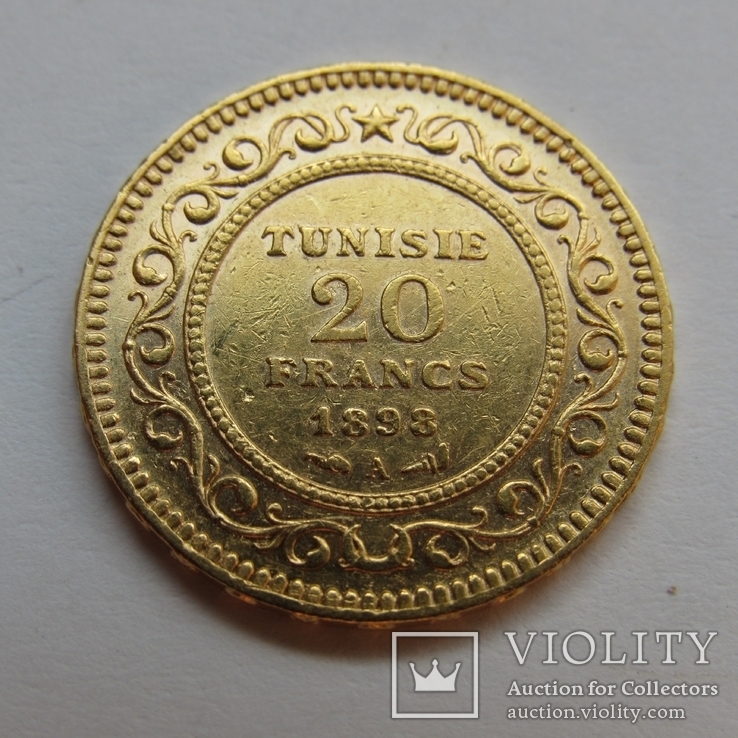 20 франков 1898 г. Тунис, фото №4