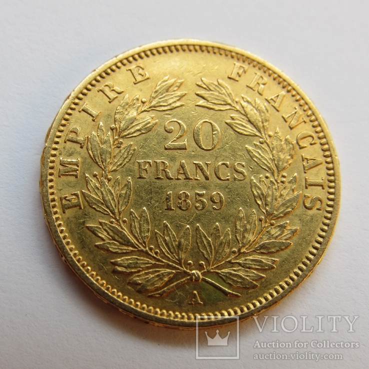 20 франков 1859 г. Франция, фото №3