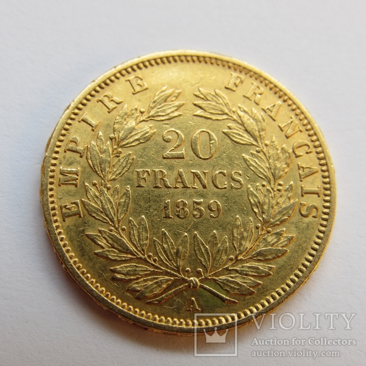 20 франков 1859 г. Франция, фото №5