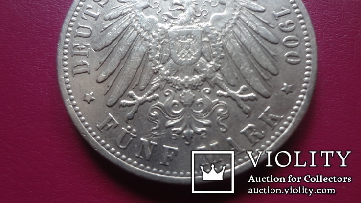 5  марок  1900  Вюртемберг  серебро   (S.12.4)~, фото №7