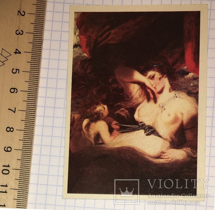 Календарик картина Рейнолдс "Амур развязывает пояс Венеры", 1993 (эротика) / еротика, фото №2