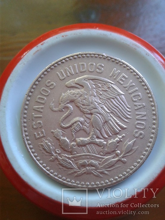 Мексика 50 сентавос 1957 aUnc бронза 14 г. 33 мм, фото №3