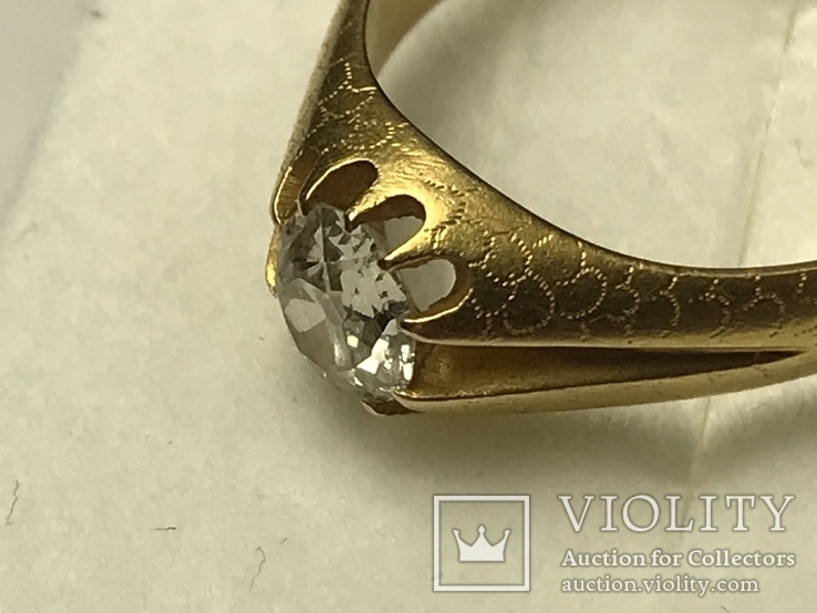 Золотое кольцо с бриллиантом 56 пробы Российская Империя, фото №10