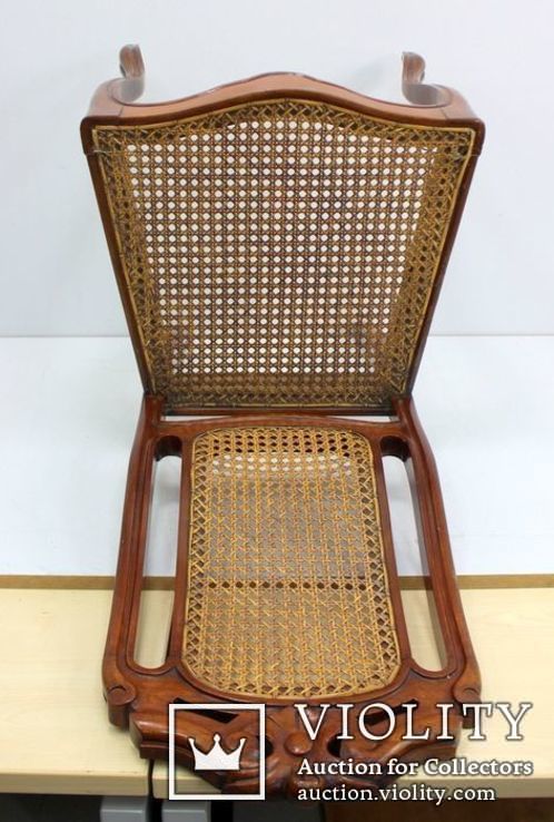 Антикварний стілець з плетенкою, фото №6