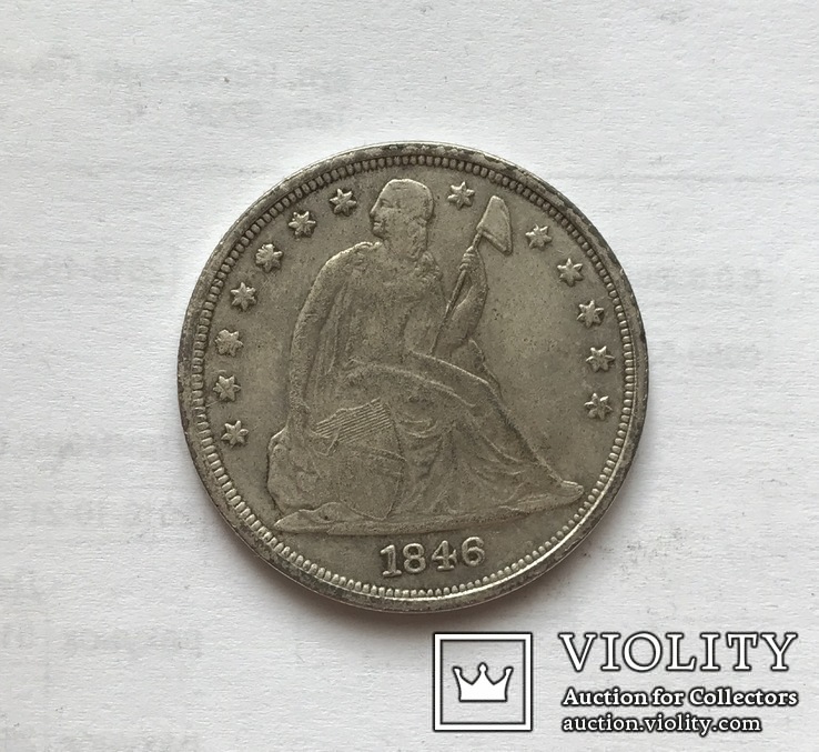 1 доллар 1846 года. Копия., фото №2