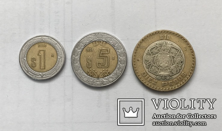 Подборка монет Мексики. 3 шт.
