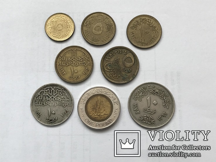Подборка монет Египта разных годов - 8 шт., фото №3