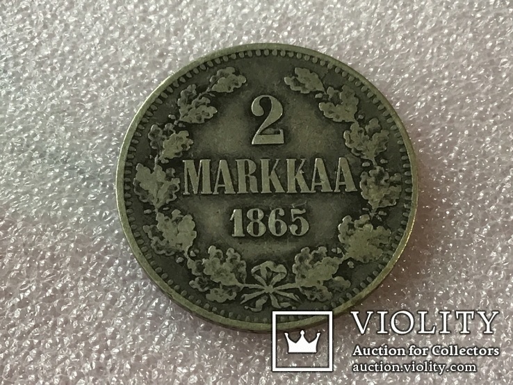 Русская Финляндия 2 марки 1865 год.