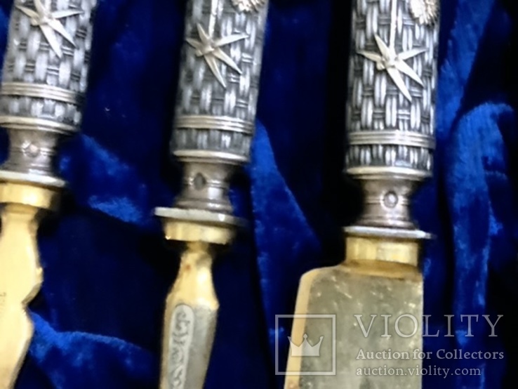 Стерлиновое  серебро, сервировочный набор из 4 предметов, фото №9