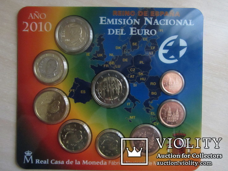 Годовой набор Испании 2010 года в пластике + юбилейная 2 евро