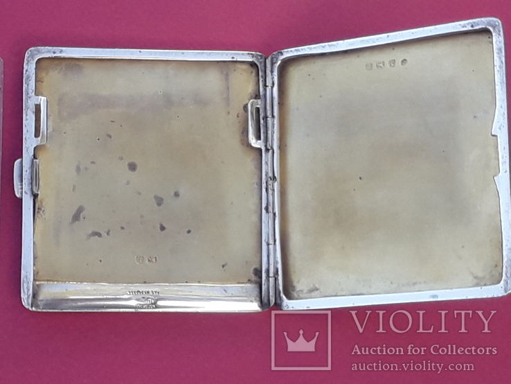 Небольшой квадратный портсигар, серебро, 110 гр., Великобритания, 1935 год, фото №6