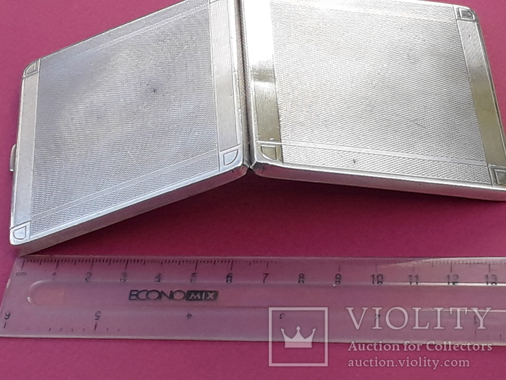 Небольшой квадратный портсигар, серебро, 110 гр., Великобритания, 1935 год, фото №12