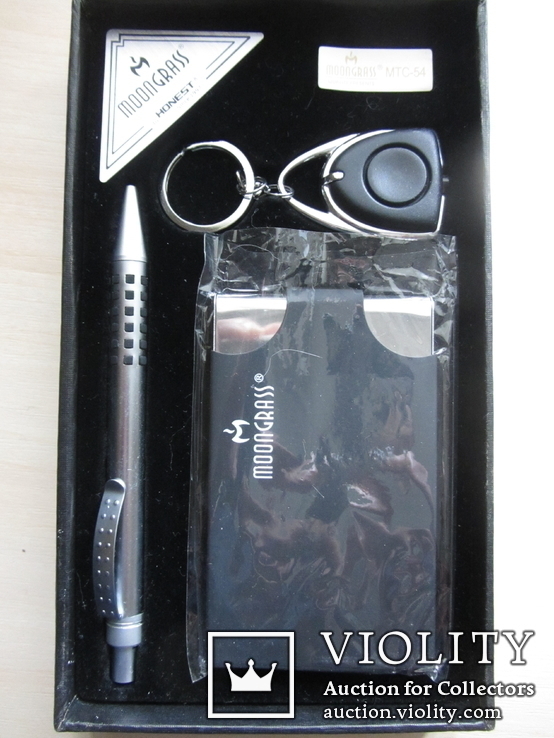 Подарочный набор MOONGRASS ручка+визитница+брелок, фото №5