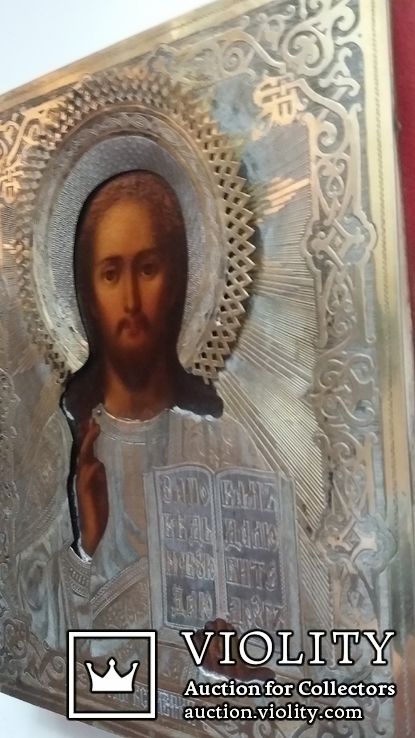 Икона «Господь Вседержитель» 1886 год, оклад серебро, фото №11