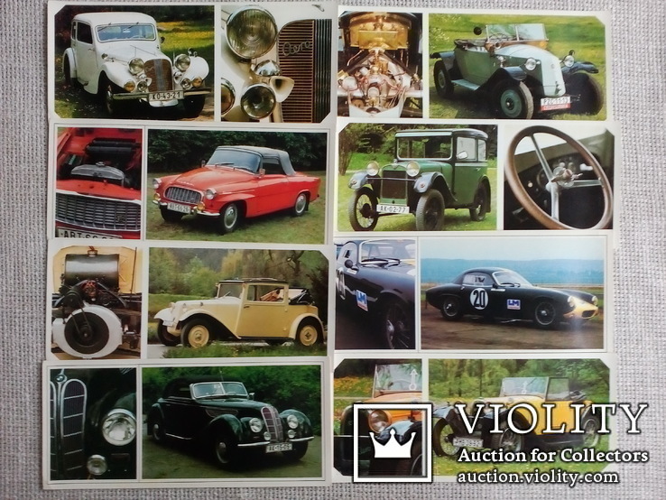 Комплект открыток старинных автомобилей 18 шт, фото №3