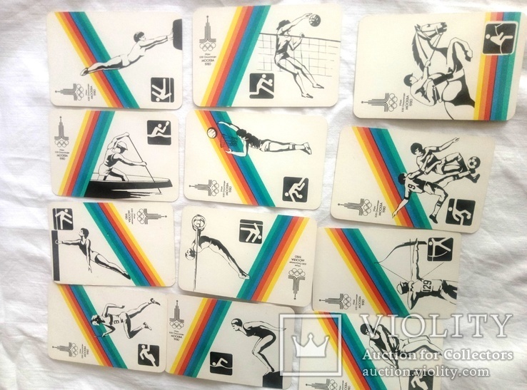 Календари сувенирные Олимпийские 1980 г., 25 шт. + коробка, фото №6