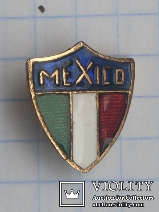 Значок Мехико горячая эмаль иголка 1974, фото №2