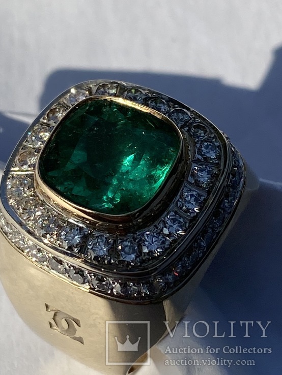 Перстень с изумрудом и бриллиантами, фото №5
