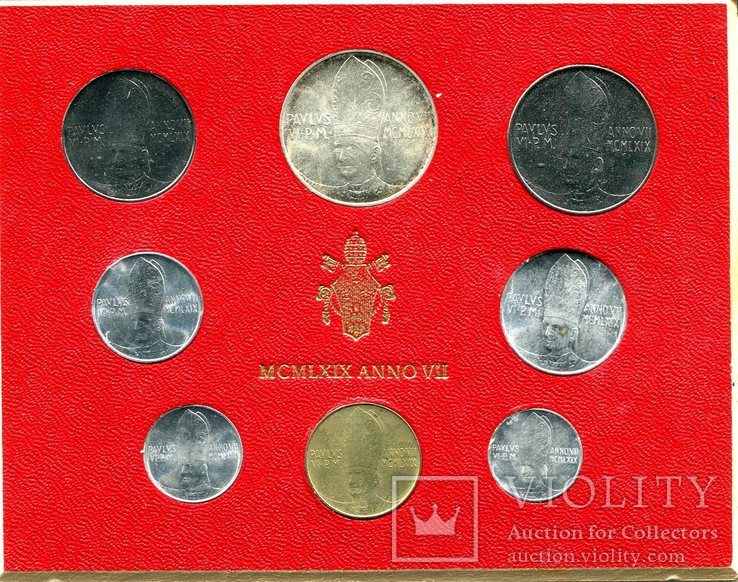 Ватикан 1969 Официальный набор UNC серебро буклет, фото №2