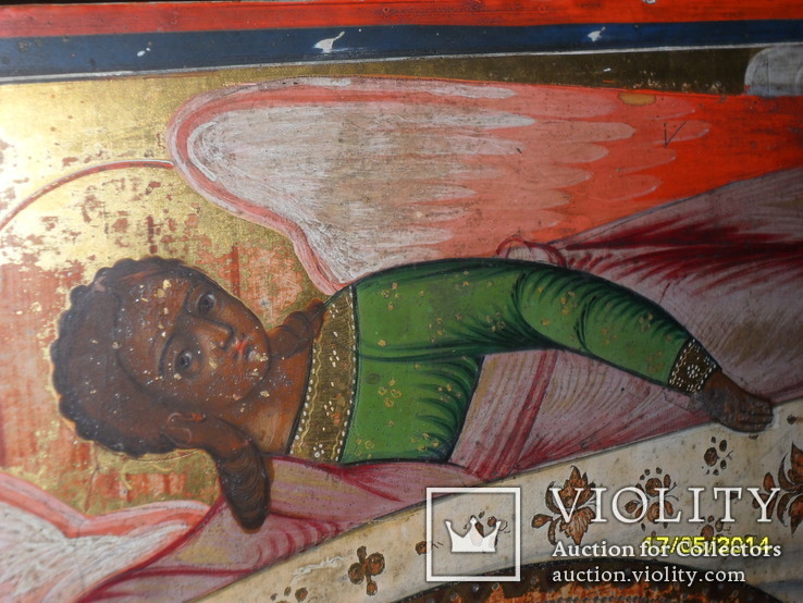 Икона ‘‘Спас Нерукотворный’’ с архангелами Гавриилом, Рафаилом и Михаилом., фото №9