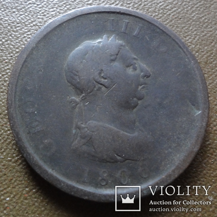 1 пенни 1806  Великобритания    (Ю.6.1)~, фото №2