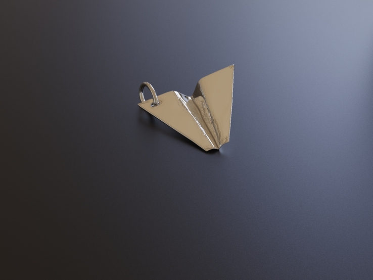 Кулон - подвеска "Самолет", серебро 925°.