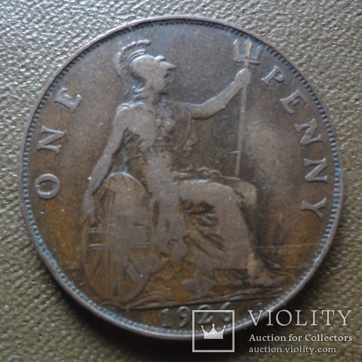 1 пенни 1926  Великобритания    (Ю.6.2)~, фото №2
